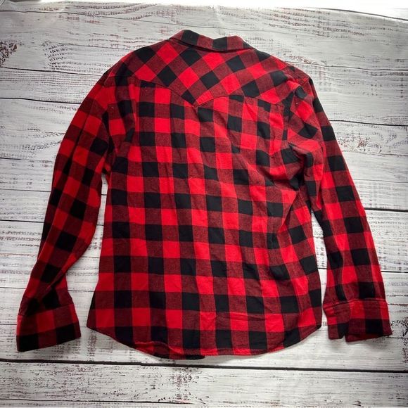Levi's Button Down Men's Size XXL Pocket Flap Black & Red Flannel - Picture 3 of 6
